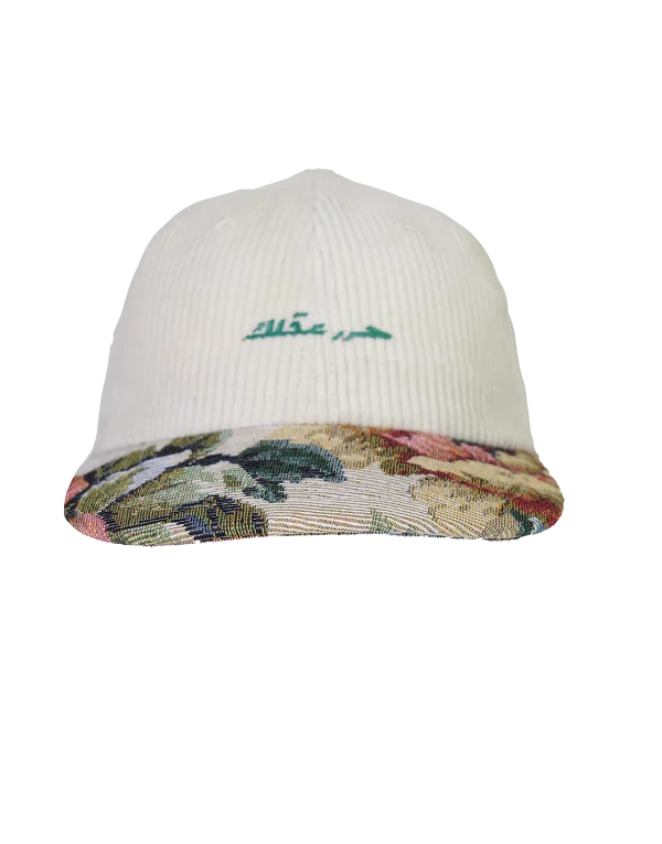 cap-flower-pattern-beige-front