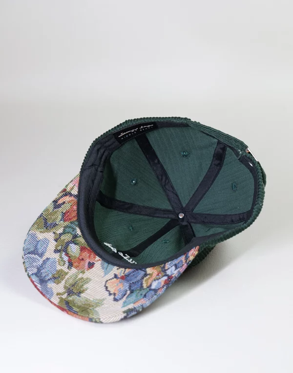 cap-flower-pattern-darkgreen-back