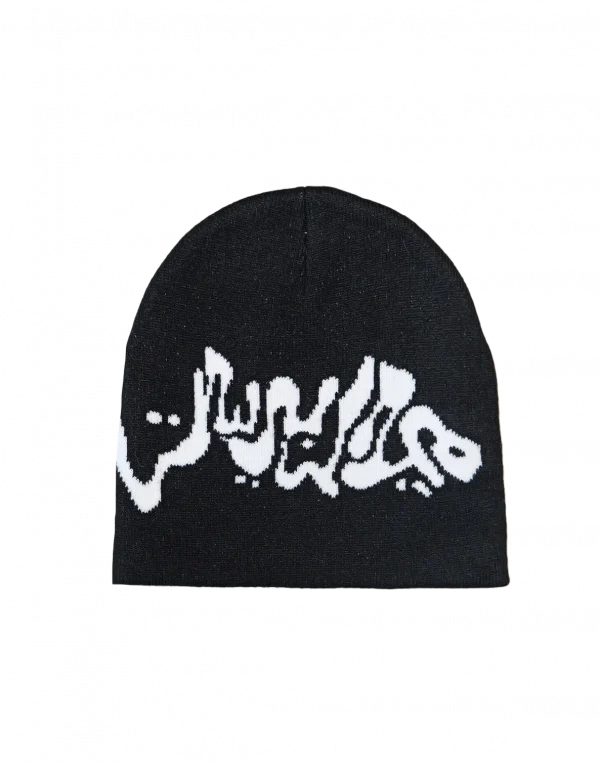 bubble-font-beanie-black