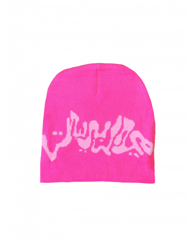 bubble-font-beanie-pink