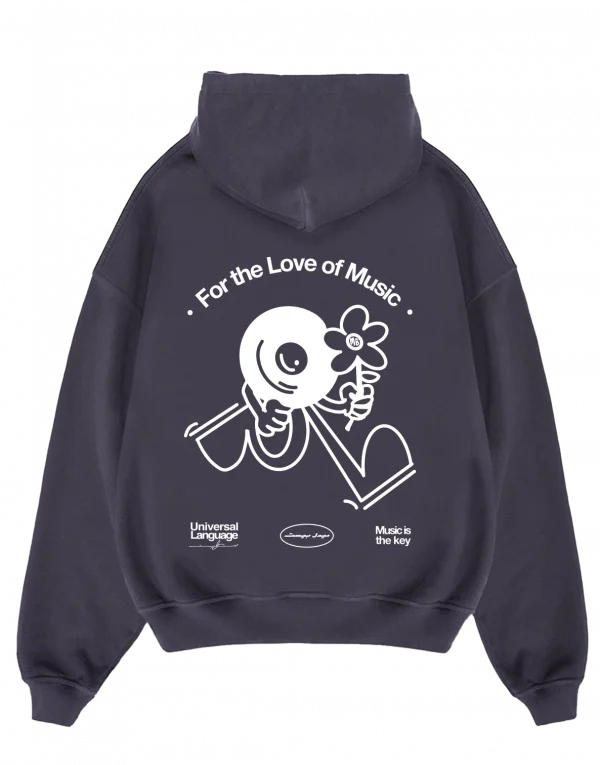 For The Love Of Music Hoodie - Grey